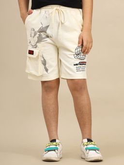 Kidsville - Official Superman Printed Boys Off White Regular Fit Shorts