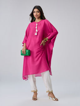 Gajra Gang - Pink Muslin Front Button Detail Kaftan Kurta La Dolce Vita
