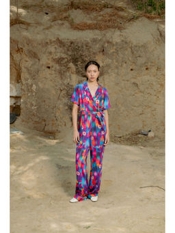 LABEL RAASA - Multi-Colour Luna Jumpsuit with Belt (Set of 2)