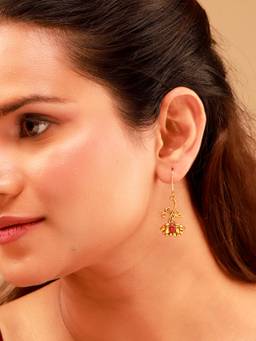 Voylla - Pillars Of Time Lotus Drop Earrings