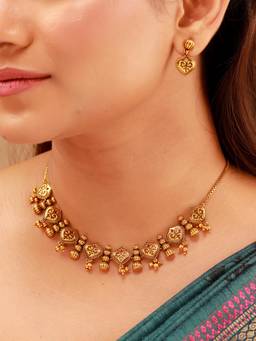 Voylla - Pillars Of Time Scroll Motif Necklace Set