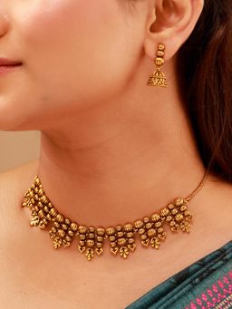 Voylla - Pillars Of Time Ribbed Bead Choker Set