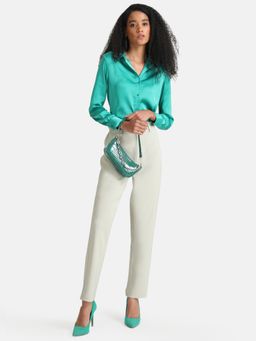 Kazo - Grey Trousers With Belt And Swarovski Buckle (Set of 2)