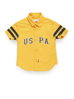 U.S. POLO ASSN. - Boys Cotton Short Sleeve Shirt-Yellow