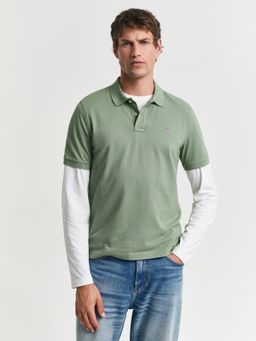 GANT - Men Green Pure Cotton Polo T-Shirt