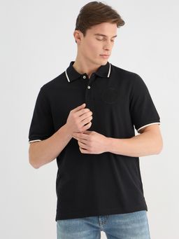 GANT - Men Black Pure Cotton Polo T-Shirt