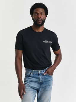 GANT - Men Black Organic Cotton T-Shirt