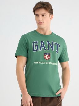 GANT - Men Green Pure Cotton T-Shirt