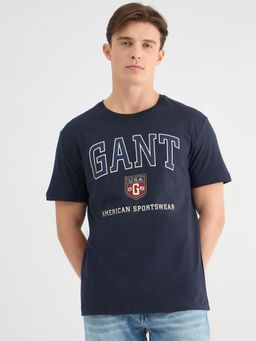 GANT - Men Blue Pure Cotton T-Shirt