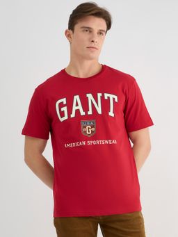 GANT - Men Red Pure Cotton T-Shirt