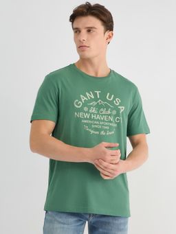GANT - Men Green Pure Cotton T-Shirt