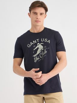 GANT - Men Blue Pure Cotton T-Shirt