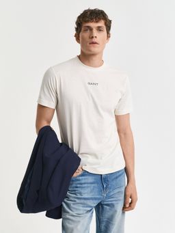 GANT - Men Cream Organic Cotton T-Shirt