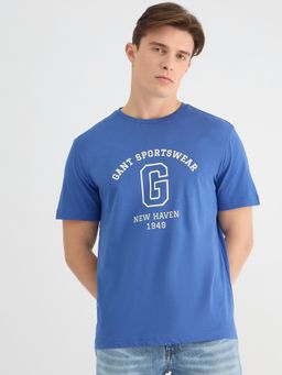 GANT - Men Blue Pure Cotton T-Shirt
