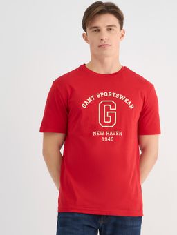 GANT - Men Red Pure Cotton T-Shirt