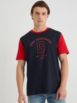 GANT - Men Blue Pure Cotton T-Shirt