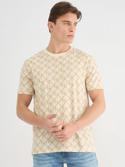 GANT - Men Cream Pure Cotton T-Shirt