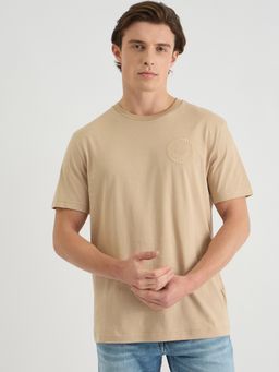 GANT - Men Beige Pure Cotton T-Shirt
