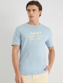 GANT - Men Blue Pure Cotton T-Shirt