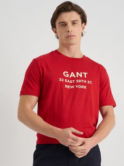 GANT - Men Red Pure Cotton T-Shirt