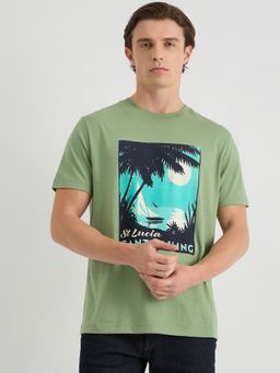 GANT - Men Green Pure Cotton T-Shirt
