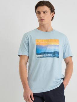 GANT - Men Blue Pure Cotton T-Shirt