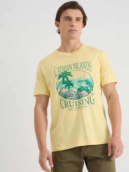 GANT - Men Yellow Pure Cotton T-Shirt