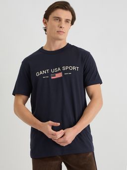 GANT - Men Blue Pure Cotton T-Shirt