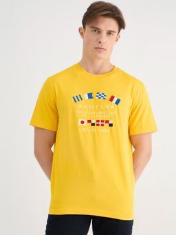 GANT - Men Yellow Pure Cotton T-Shirt