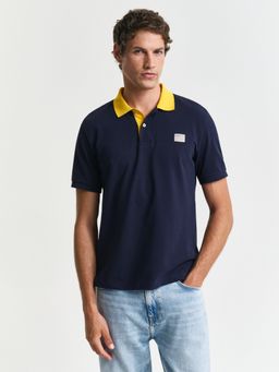 GANT - Men Blue Cotton Polo T-Shirt