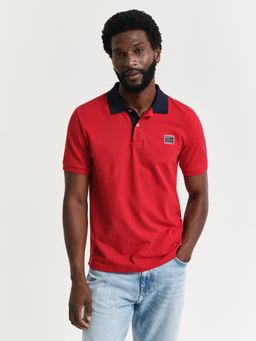GANT - Men Red Cotton Polo T-Shirt