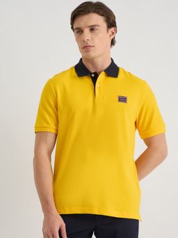 GANT - Men Yellow Cotton Polo T-Shirt