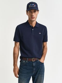 GANT - Men Blue Pure Cotton Polo T-Shirt