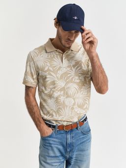 GANT - Men Beige Pure Cotton Polo T-Shirt