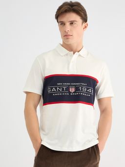 GANT - Men White Pure Cotton Polo T-Shirt