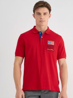 GANT - Men Red Pure Cotton Polo T-Shirt