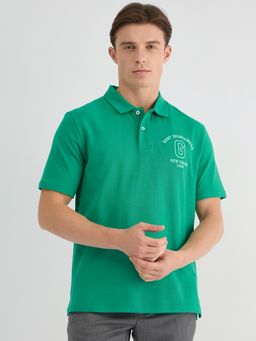 GANT - Men Green Pure Cotton Polo T-Shirt