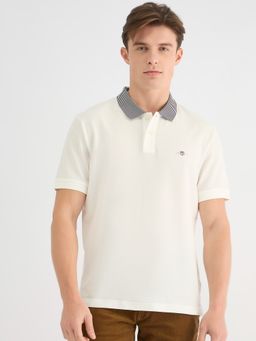 GANT - Men White Pure Cotton Polo T-Shirt
