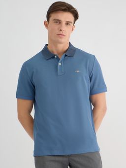 GANT - Men Blue Pure Cotton Polo T-Shirt