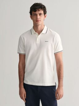 GANT - Men White Pure Cotton Polo T-Shirt