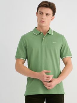 GANT - Men Green Pure Cotton Polo T-Shirt