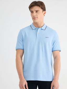 GANT - Men Blue Pure Cotton Polo T-Shirt