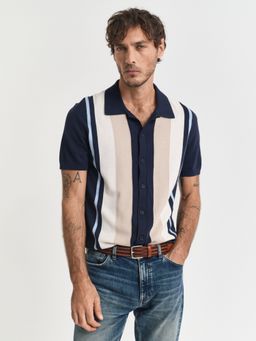 GANT - Men Blue Pure Cotton Polo T-Shirt