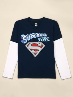 Kidsville - Superman Printed Blue Tshirt For Boys