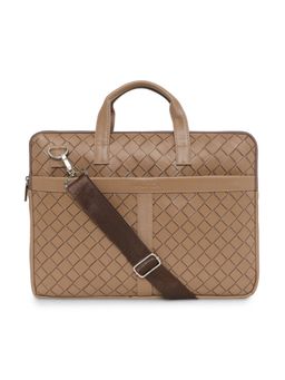 Nautica - Beige PU Laptop Bag with Detachable Strap