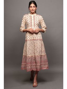 Zari Jaipur - Cotton Fabric Cream Kurta