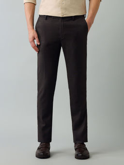 Arrow - Solid Brown Polyester Formal Trouser
