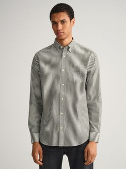 GANT - Men Green Striped Regular Fit Shirt