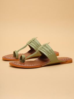 ERIDANI - Green Women Festive Kolhapuris