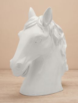 Pure Home + Living - White Polyresin Horse Head Figurine